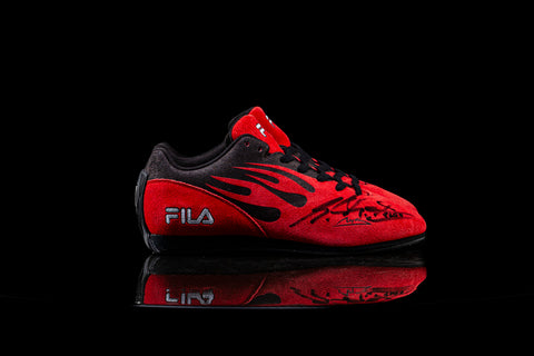 Michael Schumacher FILA shoes, premium leather design. / Scarpe FILA di Schumacher, design in pelle premium