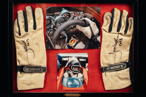 Jacky ickx signed gloves