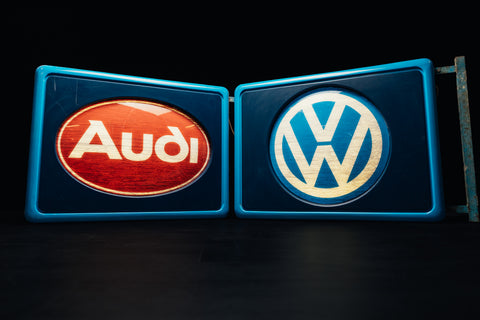 Audi and VW illuminated sign