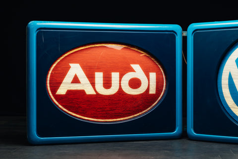 Audi and VW illuminated sign