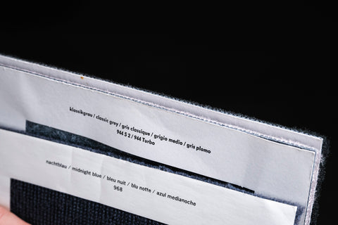 1990s Porsche color sample bag