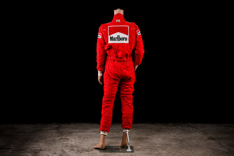 Ferrari F1 driver suit, used during the 1989 Formula 1 season. / Tuta da pilota Ferrari F1, utilizzata nella stagione di Formula 1 del 1989