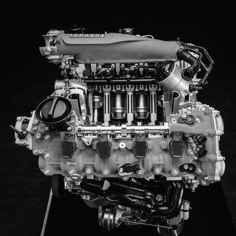محرك فيراري V8 بتصميم مقطعي متحرك