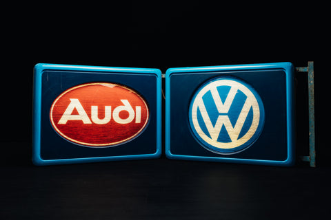 Audi and VW illuminated sign